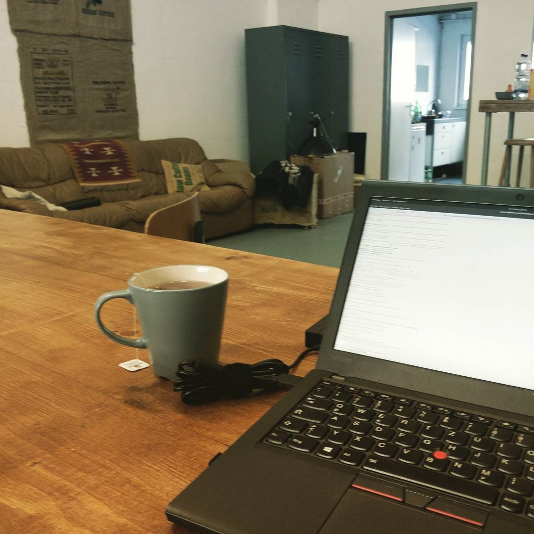 Co-Working from the new #Tideways Office #hipsterOffice