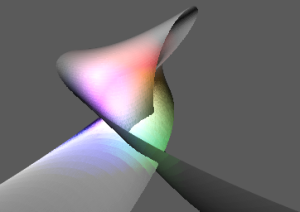 Bezier curve with spotlights