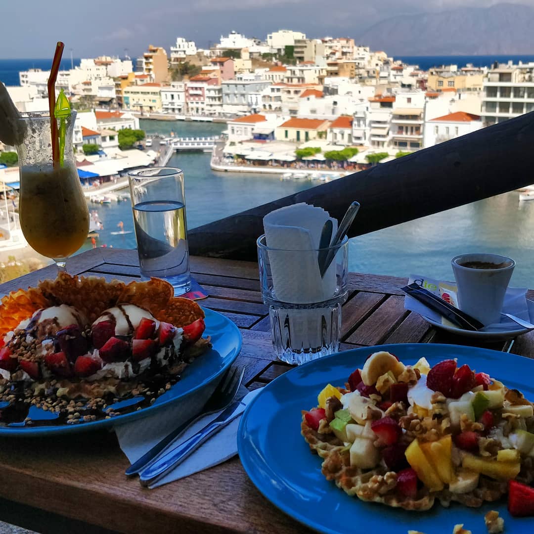Last day on #crete - enjoying the #sunny visiting another beautiful village, eating #seafood and some#waffles with a view...