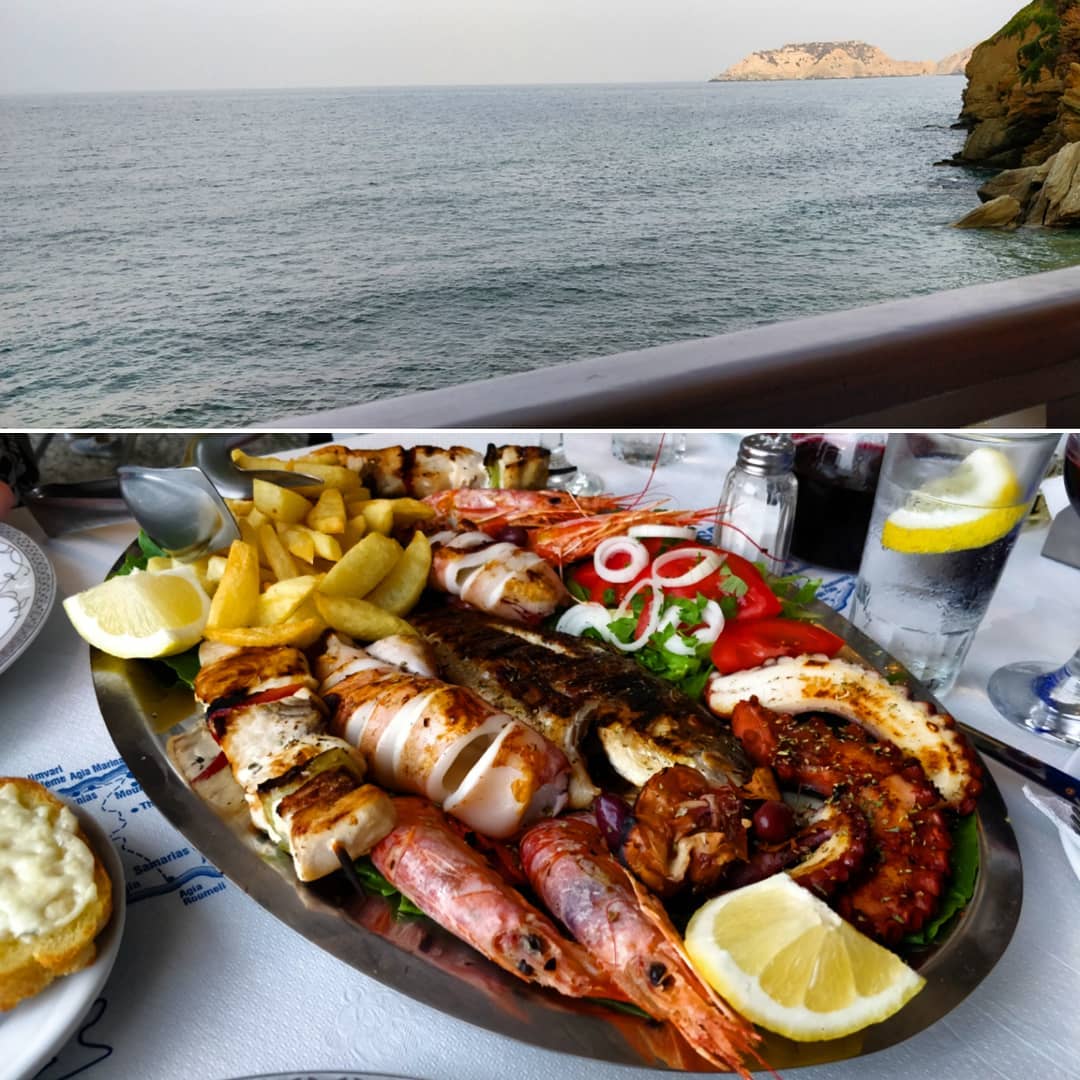 Amazing fish platter with a view. Best #octopus I had in my life.