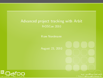 Froscon Advanced Project Tracking With Arbit