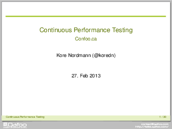 Confoo Continuous Performance Tests