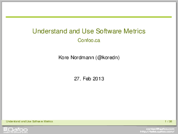 Confoo Software Metrics