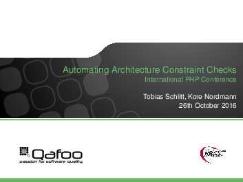 Internation Php Conference Automating Architecture Constraint Checks
